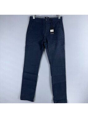 PX Clothing Chino Pants Men Size 29x34 Navy Dark Wash Slim Straight Fit Was $98